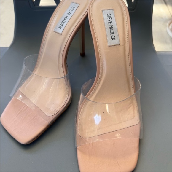 Steve Madden Clear and Nude Heels - Picture 2 of 4